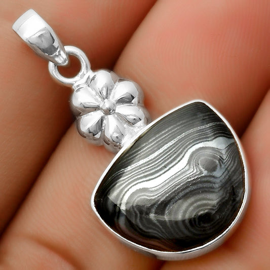 Crown Of Silver Psilomelane - Black Malachite Pendant P-1308 SDP113175