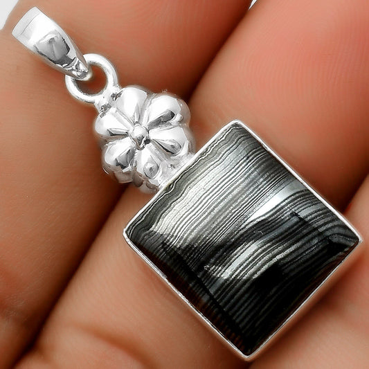 Crown Of Silver Psilomelane - Black Malachite Pendant P-1308 SDP113184