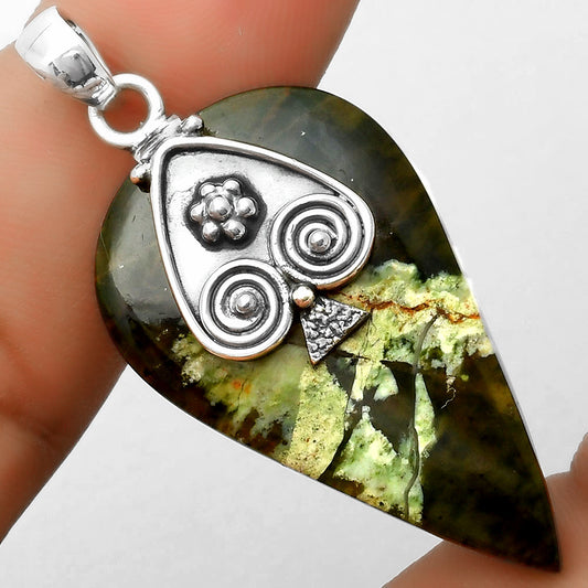 Natural Chrome Chalcedony Pendant P-1388 SDP113218