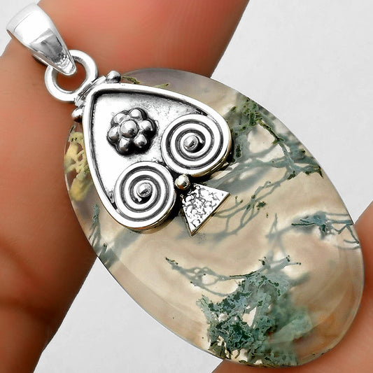 Natural Horse Canyon Moss Agate Pendant P-1388 SDP113227