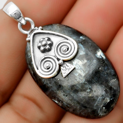 Larvikite Stone - Black Moonstone Pendant P-1388 SDP113235