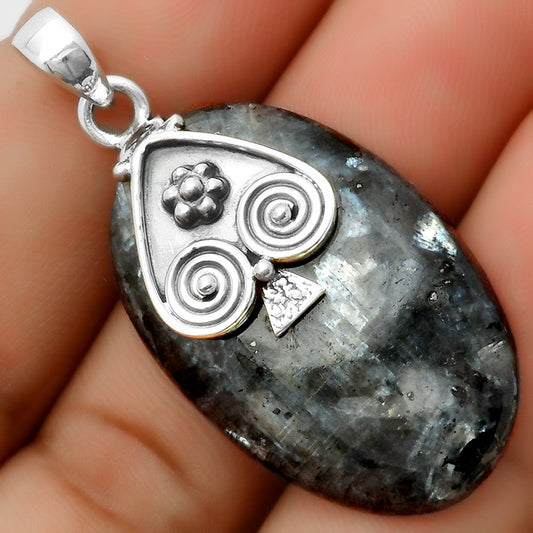 Larvikite Stone - Black Moonstone Pendant P-1388 SDP113235