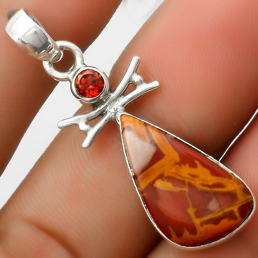 Natural Noreena Jasper & Garnet Pendant P-1243 SDP113255