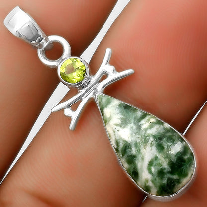 Natural Dioptase & Peridot Pendant P-1243 SDP113260