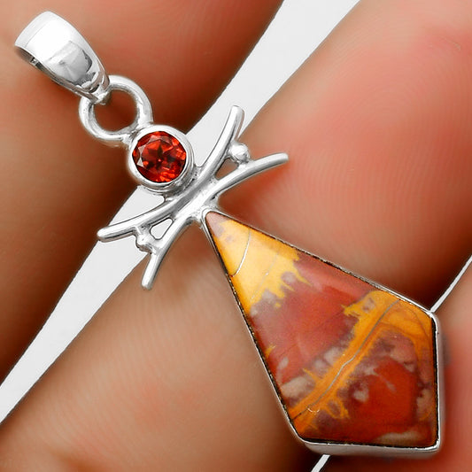 Natural Noreena Jasper & Garnet Pendant P-1243 SDP113262