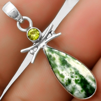 Natural Dioptase & Peridot Pendant P-1243 SDP113272