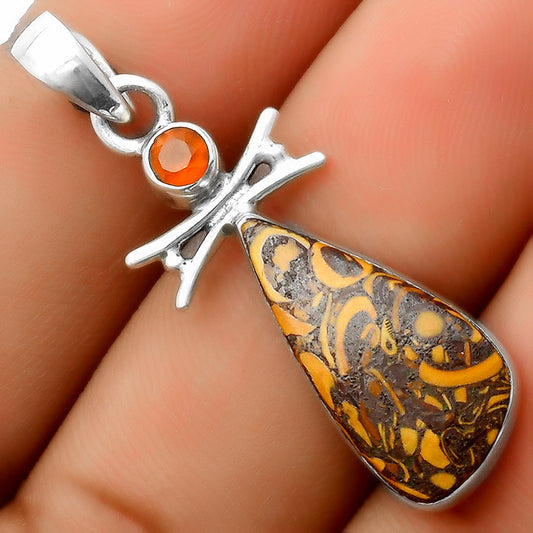 Coquina Fossil Jasper & Carnelian Pendant P-1243 SDP113278