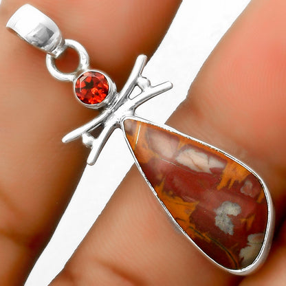 Natural Noreena Jasper & Garnet Pendant P-1243 SDP113284