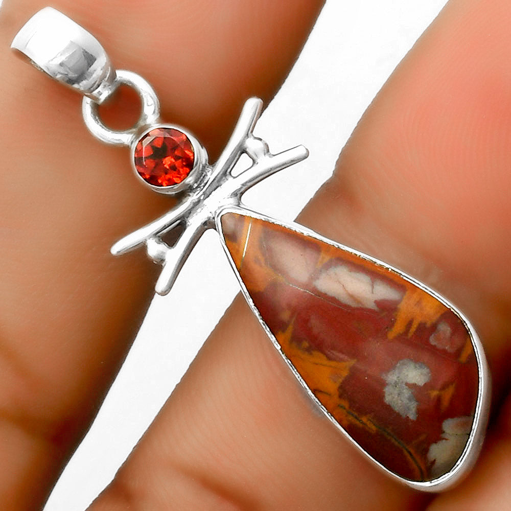 Natural Noreena Jasper & Garnet Pendant P-1243 SDP113284