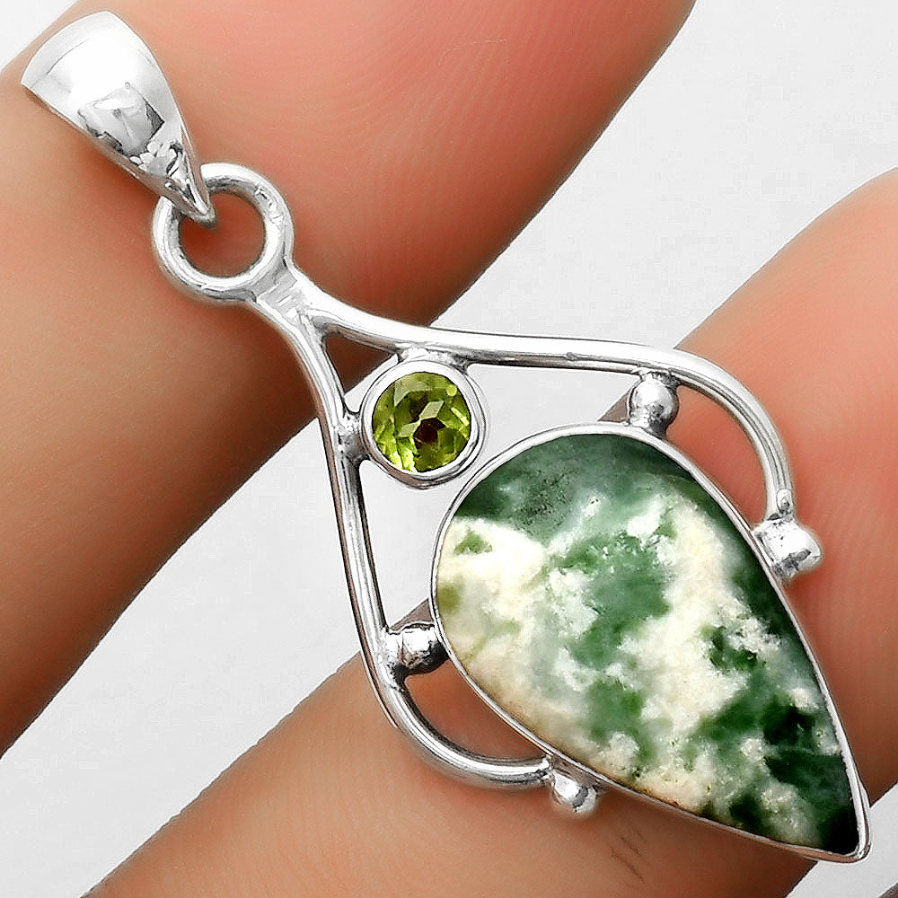 Natural Dioptase & Peridot Pendant P-1575 SDP113499