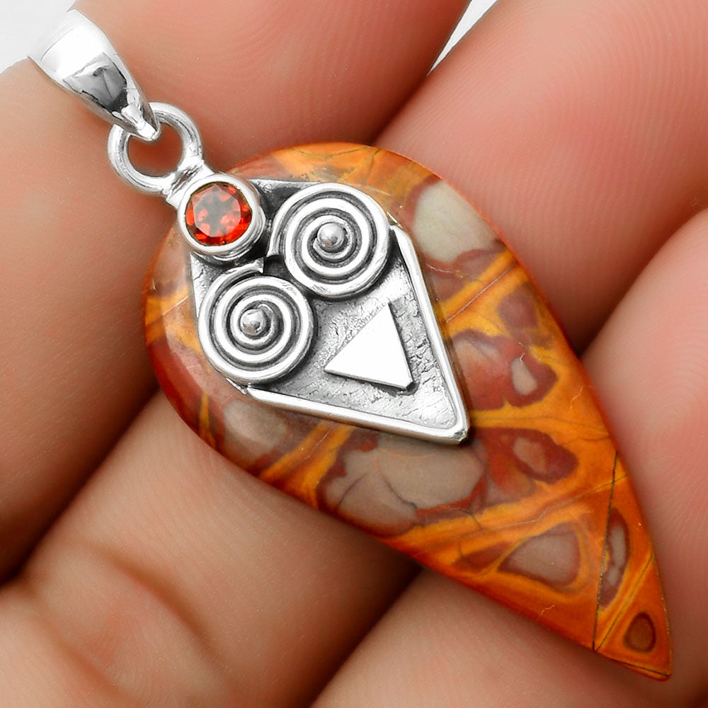 Natural Noreena Jasper & Garnet Pendant P-1247 SDP113631