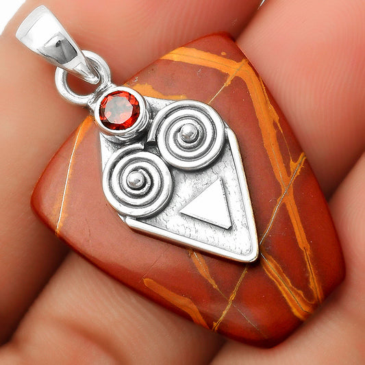Natural Noreena Jasper & Garnet Pendant P-1247 SDP113646