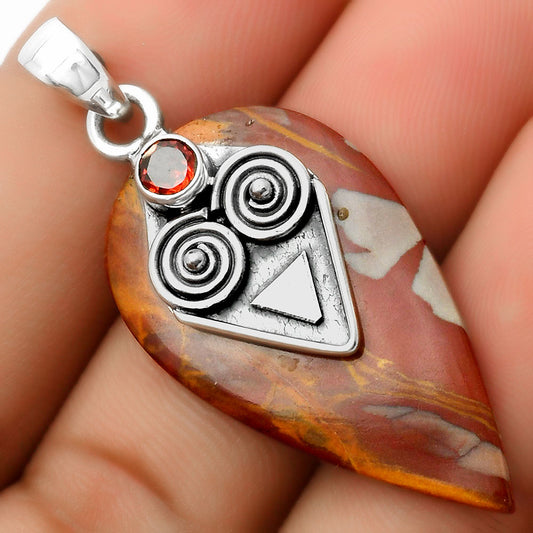 Natural Noreena Jasper & Garnet Pendant P-1247 SDP113659
