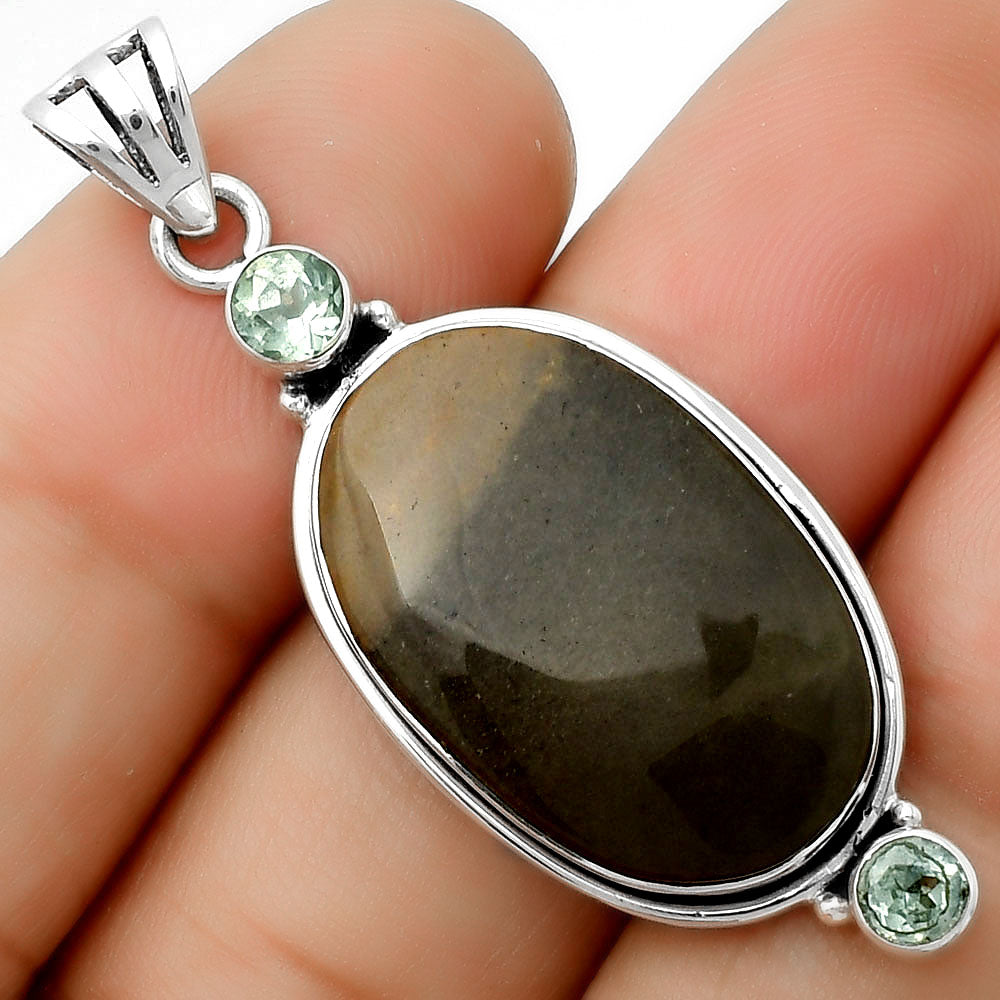Polygram Jasper & Prasiolite (Green Amethyst) Pendant P-1023 SDP114410