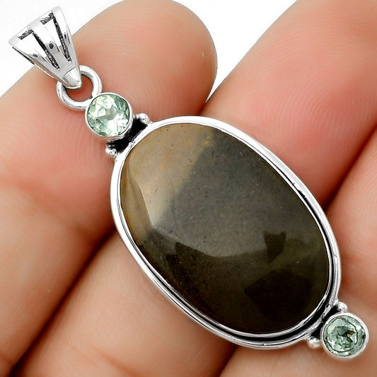 Polygram Jasper & Prasiolite (Green Amethyst) Pendant P-1023 SDP114410