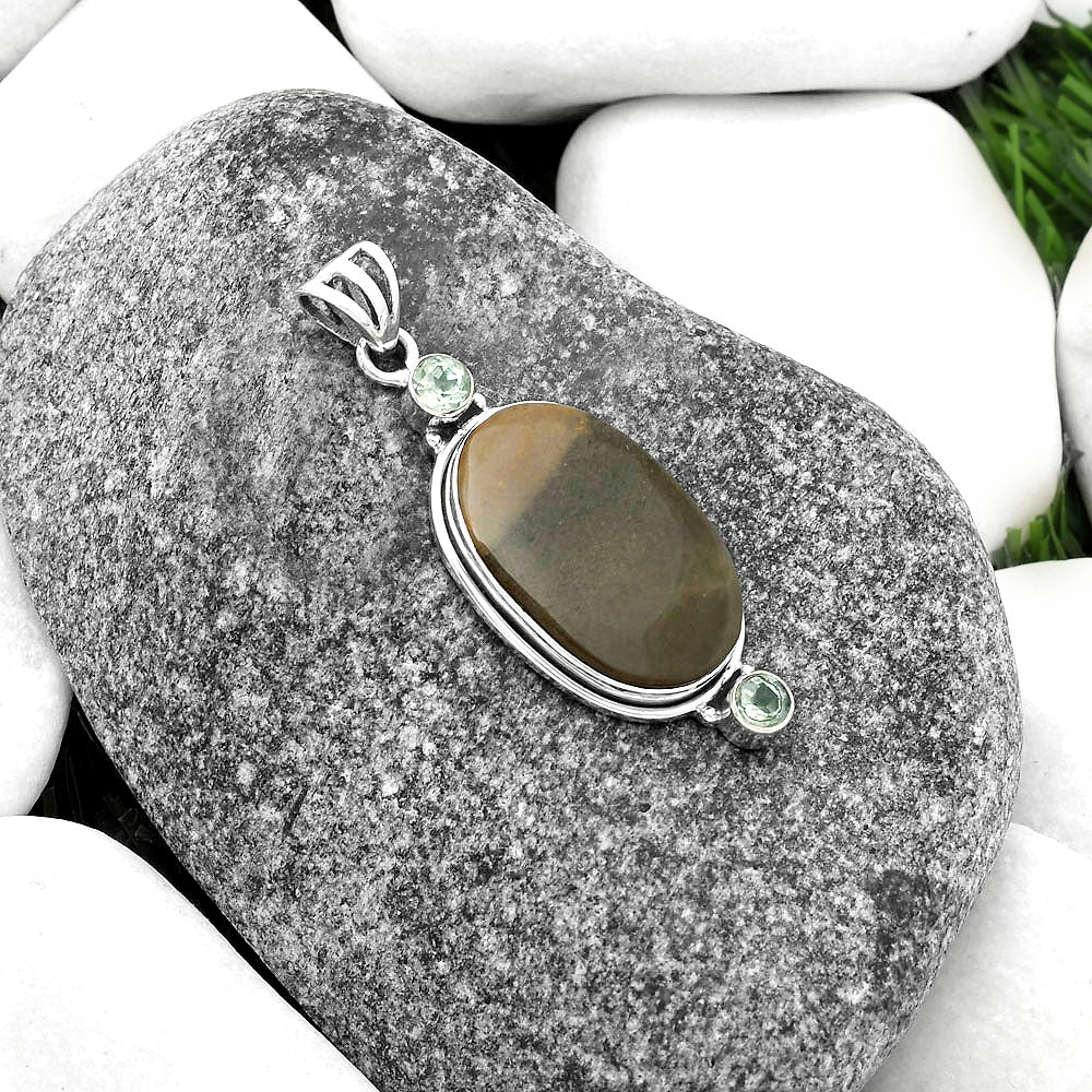 Polygram Jasper & Prasiolite (Green Amethyst) Pendant P-1023 SDP114410