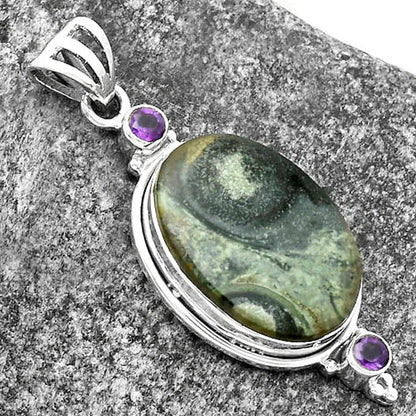Natural Star Galaxy Jasper & Amethyst Pendant P-1023 SDP114420