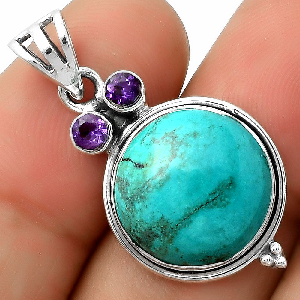 Owl - Shattuckite - USA & Amethyst Pendant P-1083 SDP114430