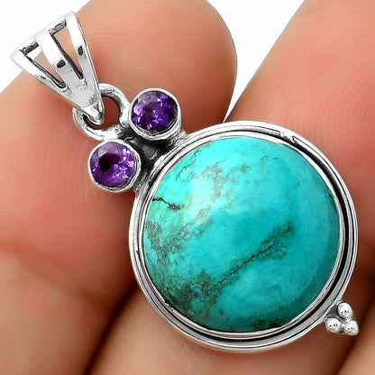 Owl - Shattuckite - USA & Amethyst Pendant P-1083 SDP114430