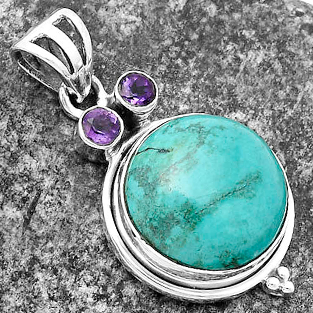 Owl - Shattuckite - USA & Amethyst Pendant P-1083 SDP114430