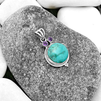 Owl - Shattuckite - USA & Amethyst Pendant P-1083 SDP114430