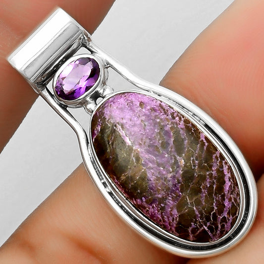 Purpurite - South Africa & Amethyst Pendant P-1130 SDP114438