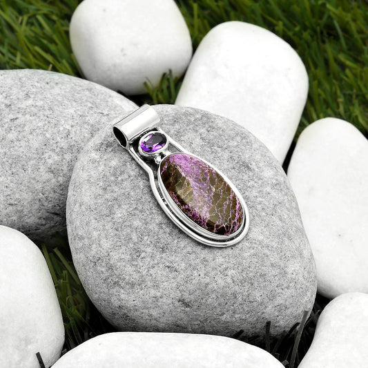 Purpurite - South Africa & Amethyst Pendant P-1130 SDP114438