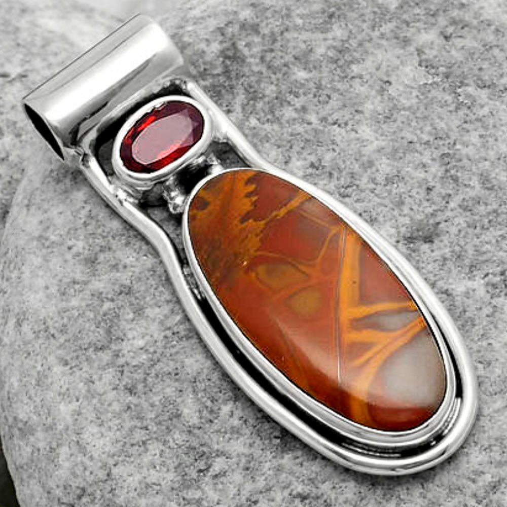 Natural Noreena Jasper & Garnet Pendant P-1130 SDP114451