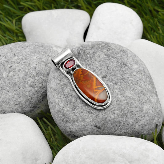 Natural Noreena Jasper & Garnet Pendant P-1130 SDP114451