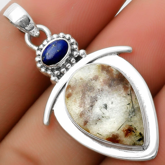 Natural Astrophyllite Russia & Lapis Pendant P-1289 SDP114479