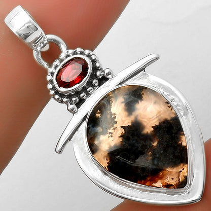 Natural Tube Agate - Turkish & Garnet Pendant P-1289 SDP114480