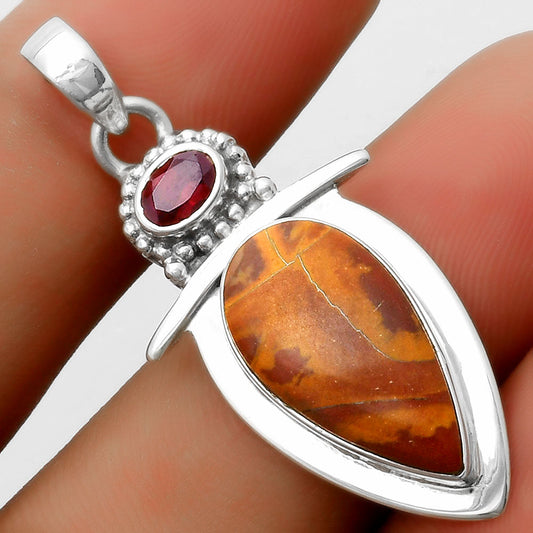 Natural Noreena Jasper & Garnet Pendant P-1289 SDP114487