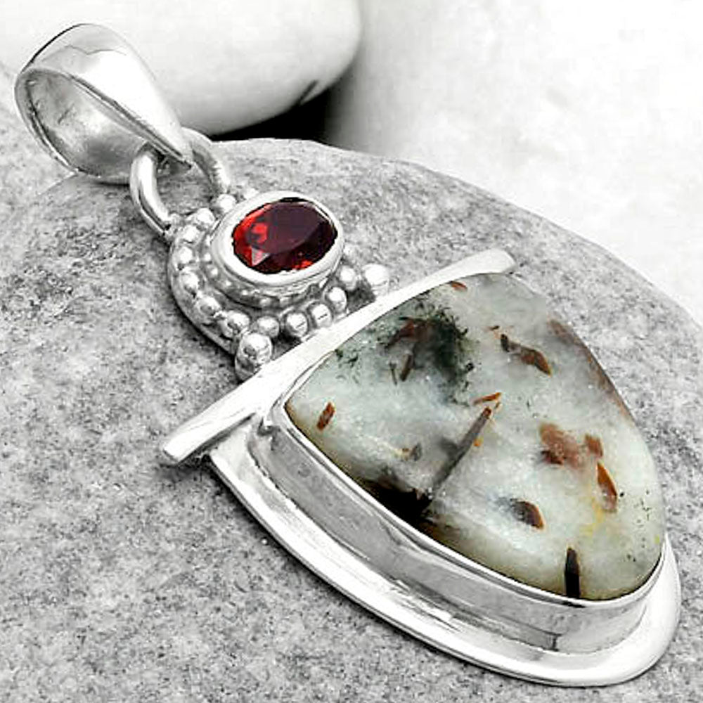 Natural Astrophyllite Russia & Garnet Pendant P-1289 SDP114491