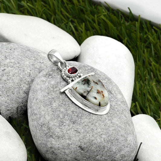 Natural Astrophyllite Russia & Garnet Pendant P-1289 SDP114491