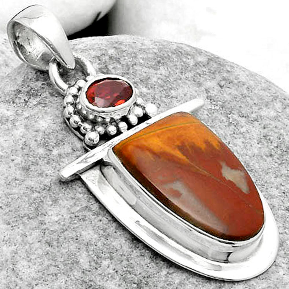 Natural Noreena Jasper & Garnet Pendant P-1289 SDP114494
