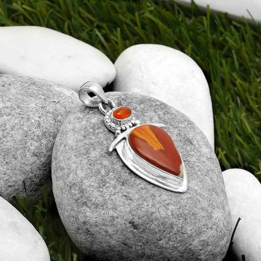 Natural Noreena Jasper & Carnelian Pendant P-1289 SDP114499