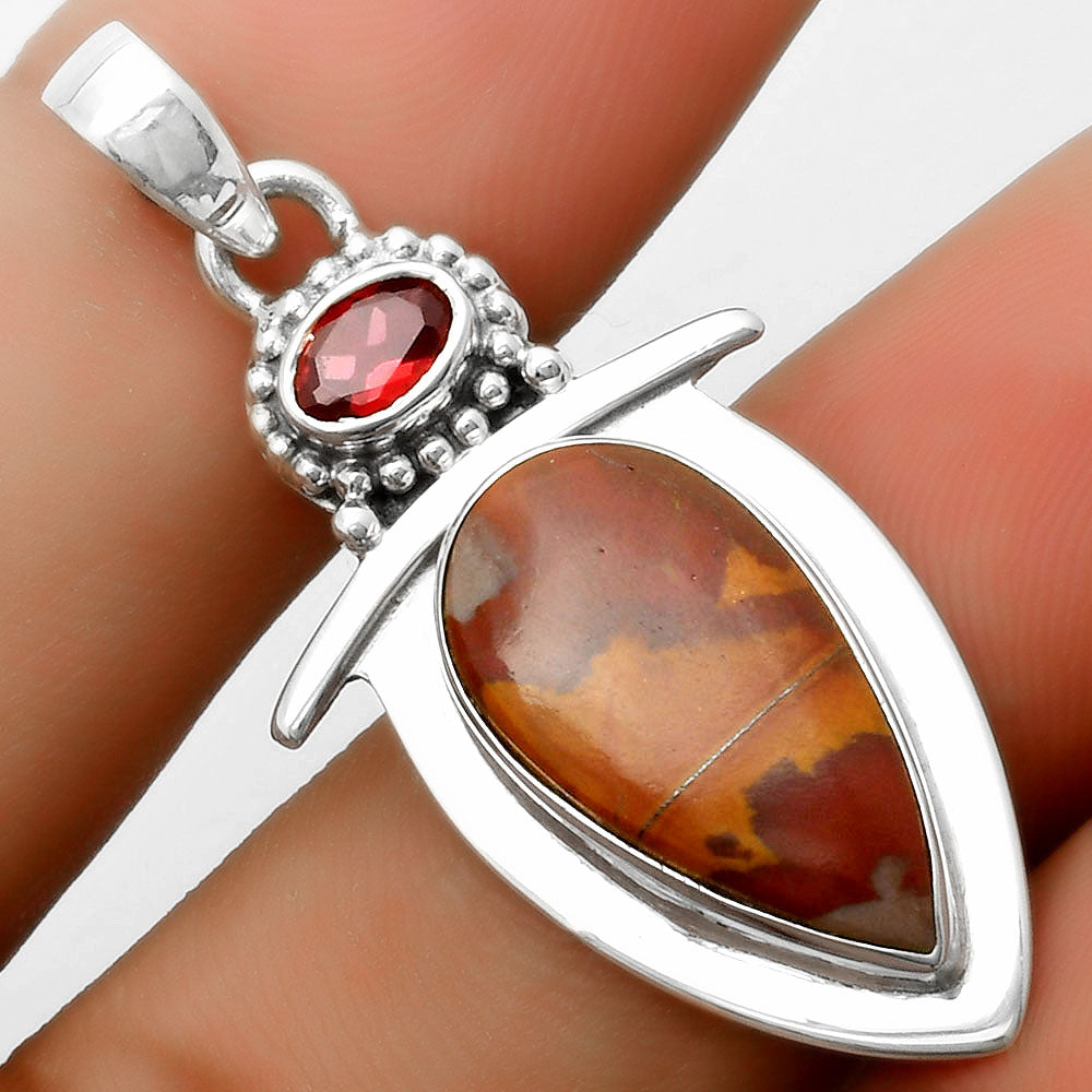 Natural Noreena Jasper & Garnet Pendant P-1289 SDP114503