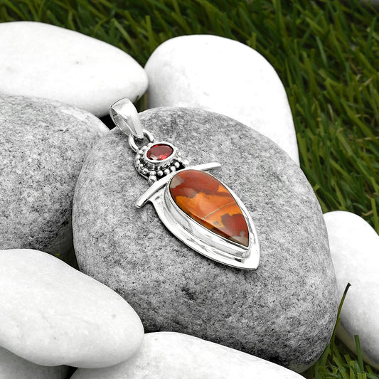 Natural Noreena Jasper & Garnet Pendant P-1289 SDP114503