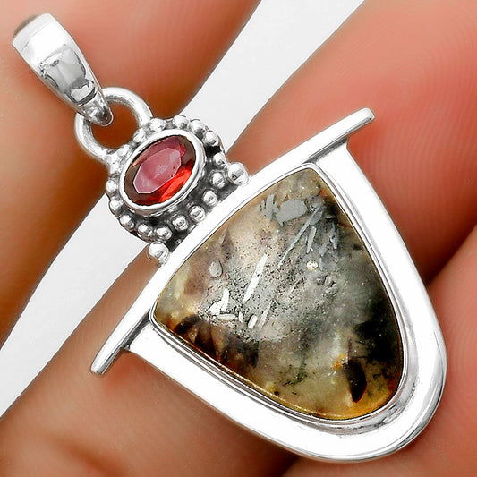 Natural Astrophyllite Russia & Garnet Pendant P-1289 SDP114505