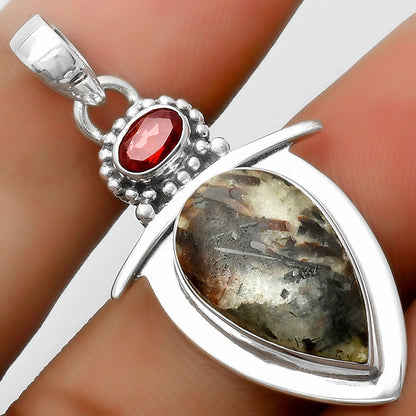 Natural Astrophyllite Russia & Garnet Pendant P-1289 SDP114510
