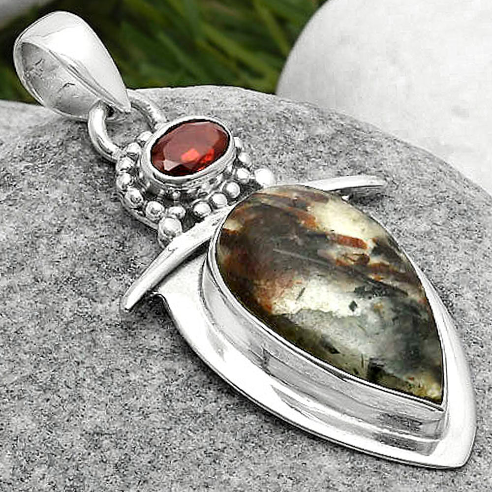 Natural Astrophyllite Russia & Garnet Pendant P-1289 SDP114510