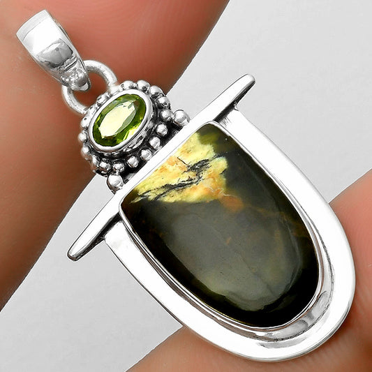 Natural Chrome Chalcedony & Peridot Pendant P-1289 SDP114514