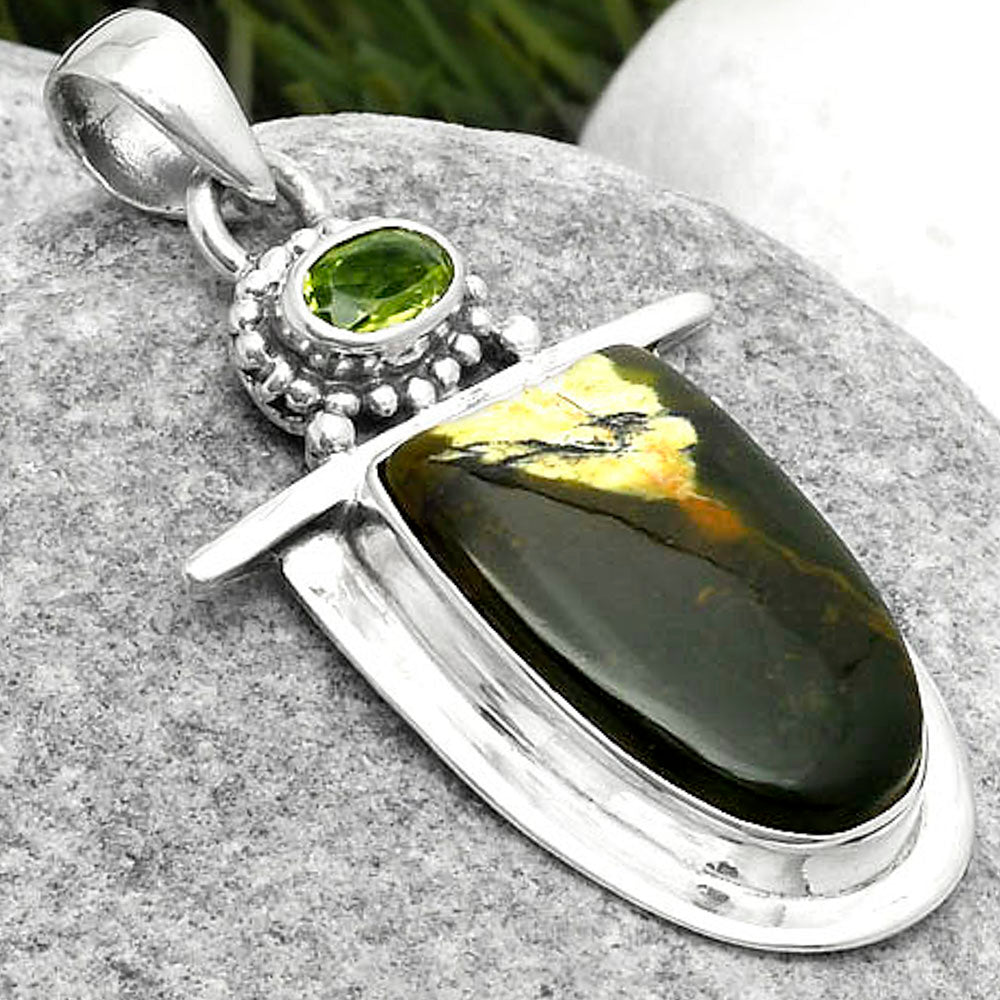 Natural Chrome Chalcedony & Peridot Pendant P-1289 SDP114514