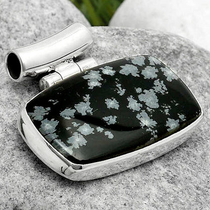 Natural Snow Flake Obsidian Pendant P-1621 SDP114549