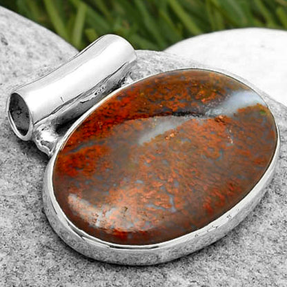 Natural Red Moss Agate Pendant P-1259 SDP114551