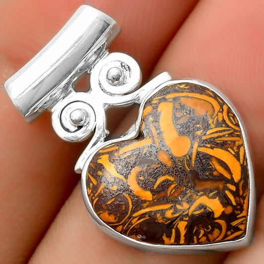 Heart Coquina Fossil Jasper - India Pendant P-1597 SDP114552