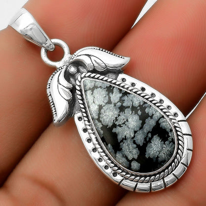 Natural Snow Flake Obsidian Pendant P-1567 SDP114560