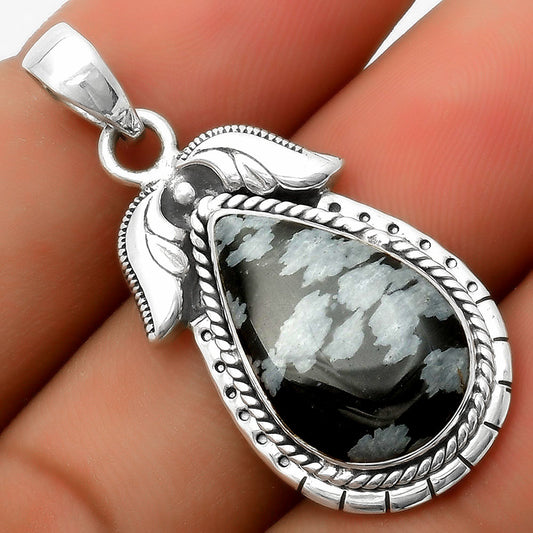 Natural Snow Flake Obsidian Pendant P-1567 SDP114570