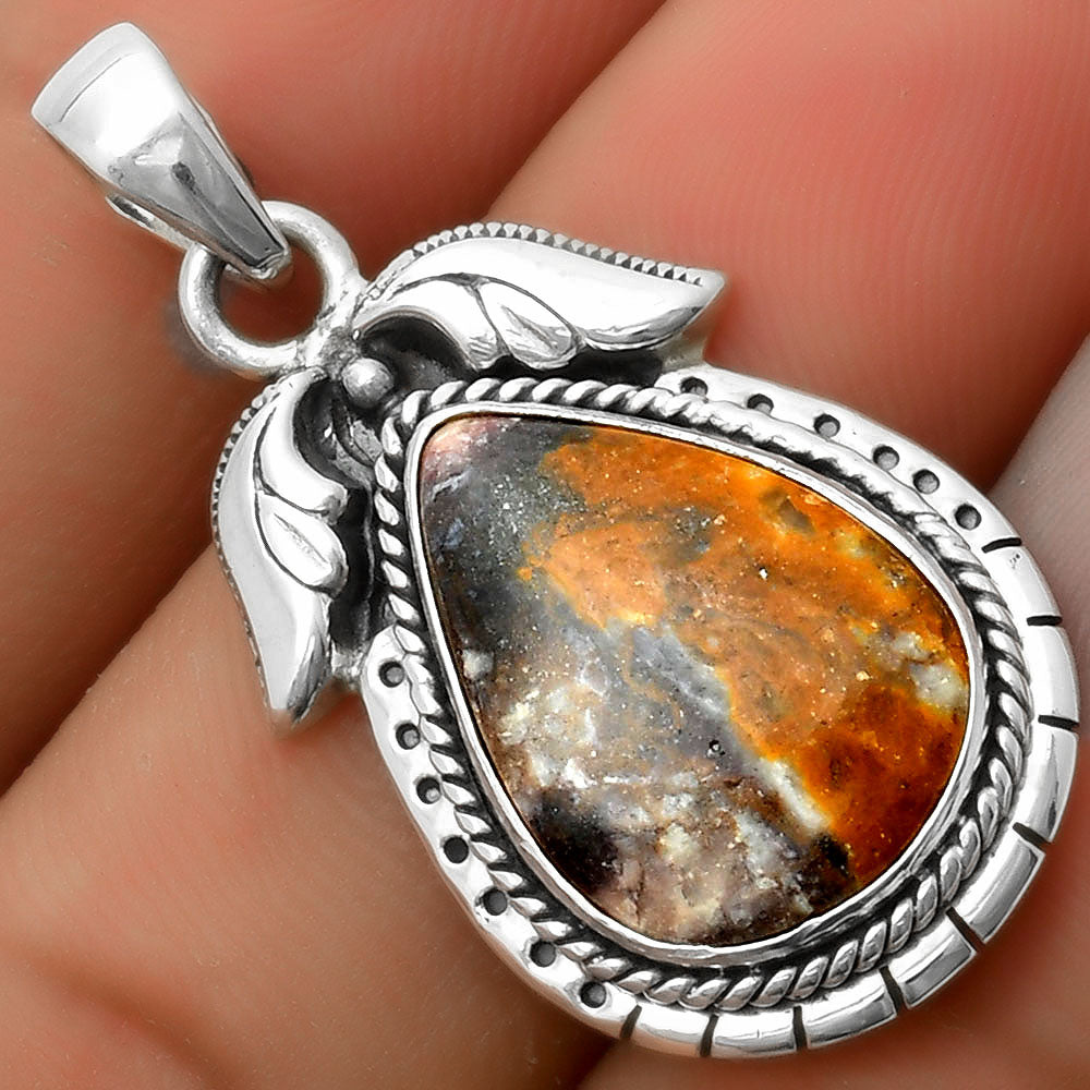 Natural Indian Blanket Jasper Pendant P-1567 SDP114599
