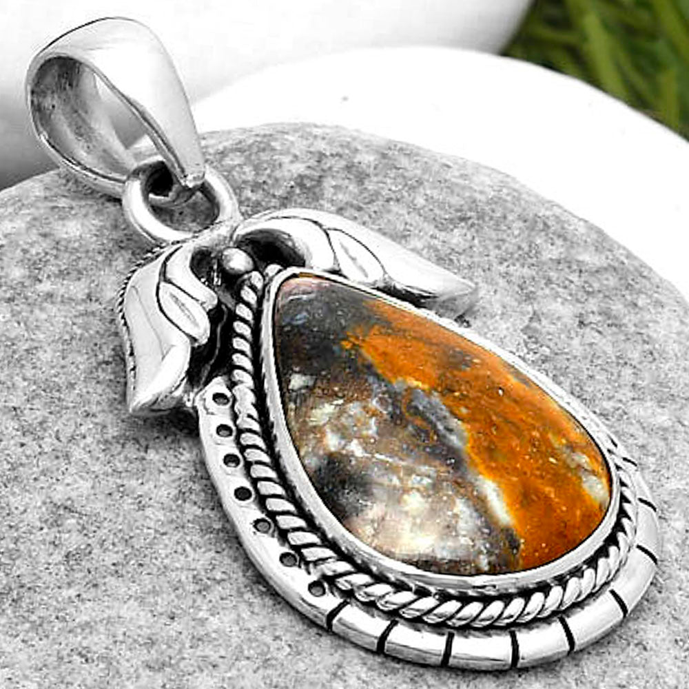 Natural Indian Blanket Jasper Pendant P-1567 SDP114599